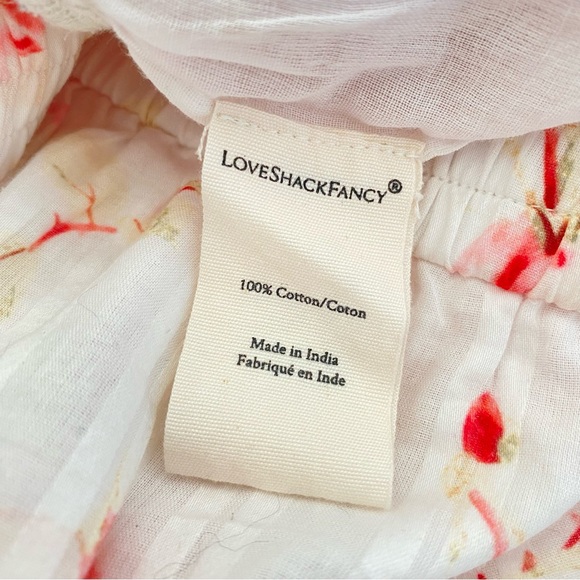 LOVESHACKFANCY white pink rose floral print ruffle eyelet lace mini skirt - Picture 8 of 8